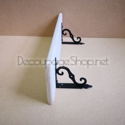 Дървена етажека с метални конзоли - 43 х 11см