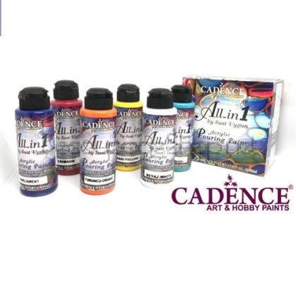 CADENCE АКРИЛНА БОЯ POURING КОМПЛЕКТ ALL IN ONE, 6 x 120МЛ.