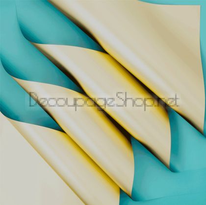 Корейска хартия - Целофан за опаковане - на пакет 20бр ДВУСТРАНЕН, ЗЛАТО, LJSY003 ОКЕАН+ЗЛАТО (58/58/1450-200)