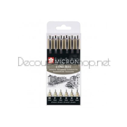 Тънкописци Pigma Micron : 6 Броя : Черни