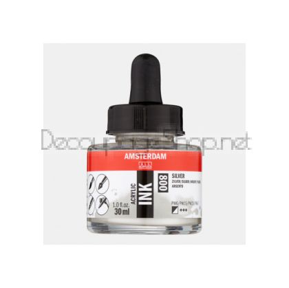 Акрилен Туш : Amsterdam : 800 Сребро : 30 ml
