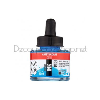 Акрилен Туш : Amsterdam : 30 ml : 564 Брилянтно Синьо