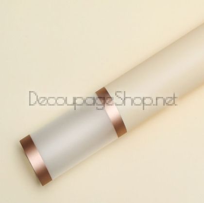 Корейска хартия - Целофан за опаковане - на пакет 20бр - Двоен кант, 2CY екрю двоен кант (58/58/22)