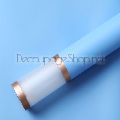 Корейска хартия - Целофан за опаковане - на пакет 20бр - Двоен кант, 10PN синьо двоен кант (58/58/22)