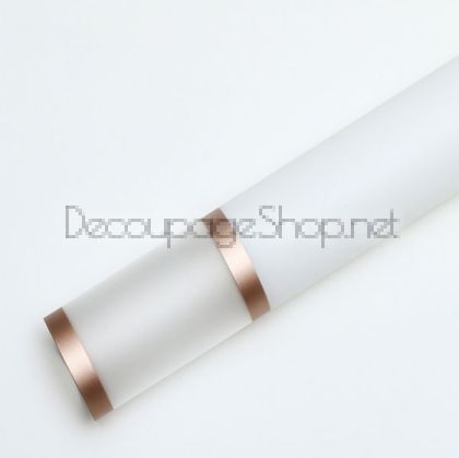 Корейска хартия - Целофан за опаковане - на пакет 20бр - 1PW бяло двоен кант 58/58/22