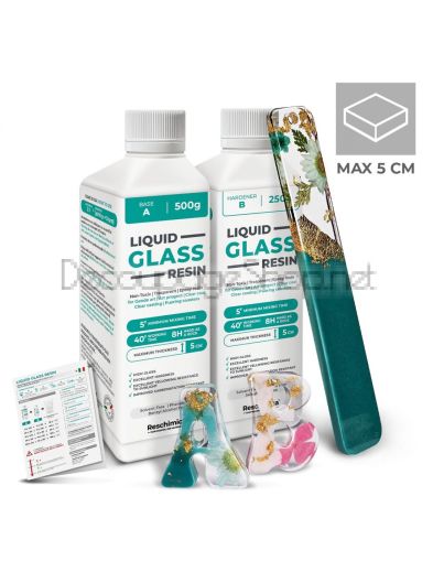 LIQUID GLASS RESIN - Transparent crystal effect liquid resin 1.5 kg - Течна ЕПОКСИДНА смола с прозрачен кристален ефект (2:1) - 1.5 kg
