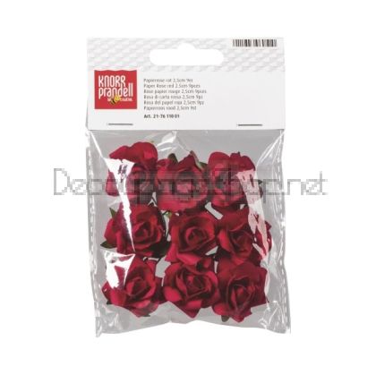 Хартиени Розички с Тел : 25 mm : 9 Броя : Червени