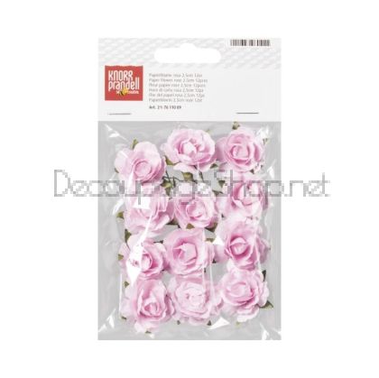 Хартиени Розички с Лепящи Точки : 25 mm : 12 Броя : Розови