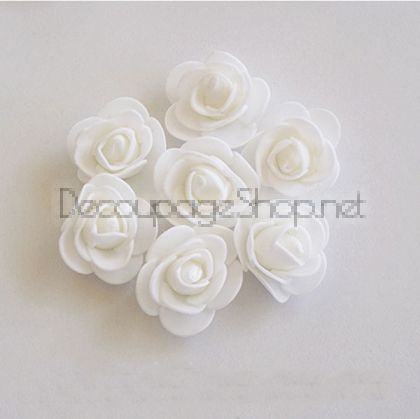 Силиконови розички, вечни рози, бяло (3,5 см/ пакет 10 бр.) 35/10/10