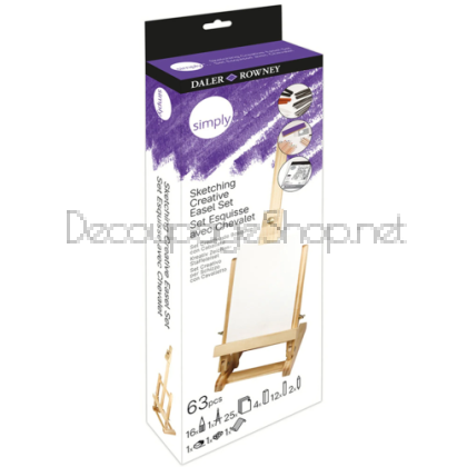 DALER ROWNEY SKETCHING SET КОМПЛЕКТ СЪС СТАТИВ 63 ЧАСТИ