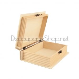 Дървена кутия книга - МАЛКА - B1065 - 10 x 6 см