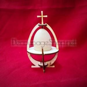 Стойка за яйце от шперплат 3мм - купол с кръст