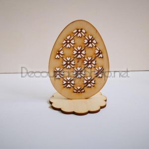 Дървена фигурка яйце с поставка - XB22