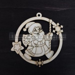 Коледна играчка - Коледна топка с Дядо Коледа - ф10см - KT85