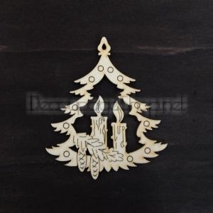 Коледна играчка - Коледна елха със свещи 8 х10см - KT83