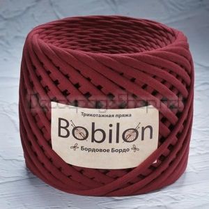 Трикотажна прежда Bobilon Макарони/T-Shirt yarn - Medium (7-9мм) – цвят: Burgundy / Бургундско бордо – 100м