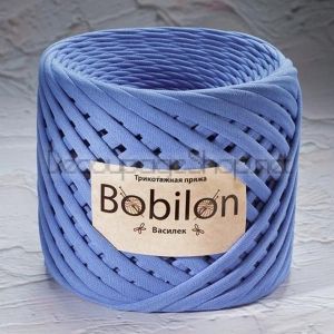 Трикотажна прежда Bobilon Макарони/T-Shirt yarn - Medium (7-9мм) – цвят: Cornflower  / Метличина – 100м