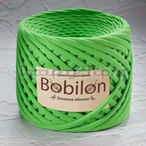 Трикотажна прежда Bobilon Макарони/T-Shirt yarn - Medium (7-9мм) – цвят: Green Apple / Ябълково зелено – 100м