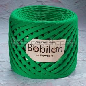 Трикотажна прежда Bobilon Макарони/T-Shirt yarn - Medium (7-9мм) – цвят:Green Island / Изумруд – 100м