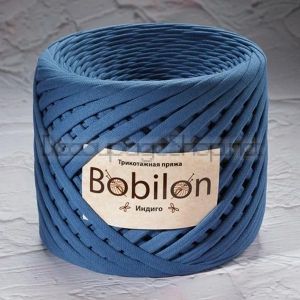 Трикотажна прежда Bobilon Макарони/T-Shirt yarn - Medium (7-9мм) – цвят:Blue Jeans / Индиго – 100м