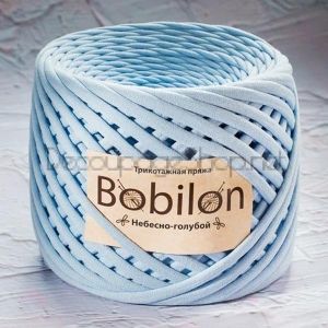 Трикотажна прежда Bobilon Макарони/T-Shirt yarn - Medium (7-9мм) – цвят: Sky Blue / Небесно син – 100м