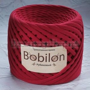 Трикотажна прежда Bobilon Макарони/T-Shirt yarn - Medium (7-9мм) – цвят: Ruby / Рубинено червено – 100м