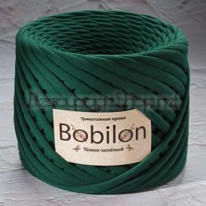 Трикотажна прежда Bobilon Макарони/T-Shirt yarn - Medium (7-9мм) – цвят: Ultramarine green / Тъмно зелен – 100м