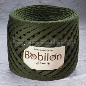 Трикотажна прежда Bobilon Макарони/T-Shirt yarn - Medium (7-9мм) – цвят: Moss Green / Зелено Каки – 100м