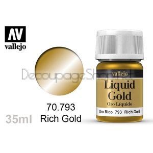 Acrylicos Vallejo течна боя за позлата 35 мл - rich gold 793