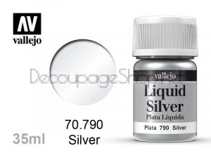 Acrylicos Vallejo течна боя за позлата 35 мл - silver 790
