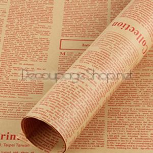 ХАРТИЯ ЗА БУКЕТИ И ПОДАРЪЦИ ВЕСТНИК, 50/70/1080 PR6 ЧЕРВЕН ТЕКСТ листове