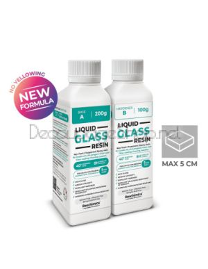 LIQUID GLASS RESIN - Transparent crystal effect liquid resin 0.750 kg - Течна ЕПОКСИДНА смола с прозрачен кристален ефект (2:1) - 0.750 kg