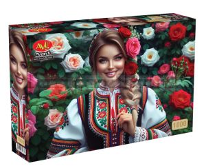 Пъзел 1000 ЕЛЕМЕНТА - С РОЗИ В КОСИТЕ