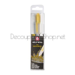 Гел Химикалки Gelly Roll : The Favourites : Златен, Сребърен и Бял