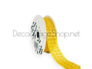 Луксозна тъкана панделка Woven, 25 мм х 20Y, Yellow