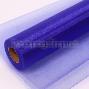 Органза 36см/ 1м, тъмно синьо без кант NEW