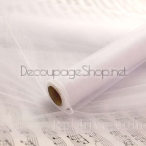 Органза 36см/ 1м, бяло без кант