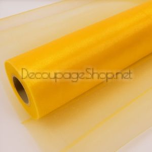 Органза 49см/ 1м, патешко жълто без кант NEW