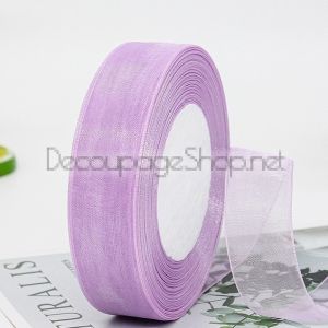 Тъкани панделки Органза 1 ролка 10 мм/ 50 ярда люляк (10/50/2293)