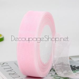 Тъкани панделки Органза 1 ролка 20 мм/ 50 ярда перлено розово (20/50/2240-1)