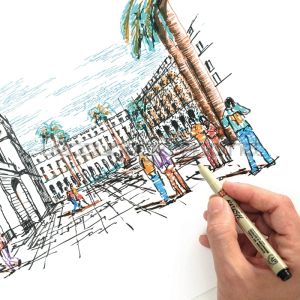 Маркери Четка Sakura Pigma Brush : 9 Цвята