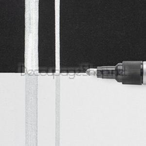 Перманентен Маркер с Боя : Sakura Pen-Touch : Medium 2 mm : Сребърен
