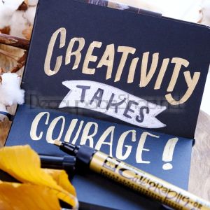 Перманентен Маркер с Боя : Sakura Pen-Touch Calligrapher : Широк : Бял