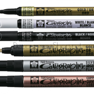 Перманентен Маркер с Боя : Sakura Pen-Touch Calligrapher : Тънък : Бял