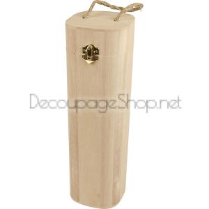 Дървена Кутия за ВИНО с дръжка : размер 10 х 10см cm Височина 34 cm