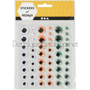 Мърдащи Очички : Самозалепващи : Очички за апликация - ф 6 - 8-10-12-15мм - 54бр блистер