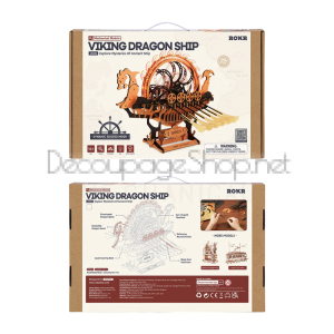 ROBOTIME 3D ДЪРВЕН ПЪЗЕЛ VIKING DRAGON SHIP 229 ЧАСТИ LK802