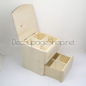 Дървен скрин с чекмедже и разделители  -  20 х 20 х 20см