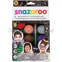SNAZAROO КОМПЛЕКТ ПАЛИТРА 8ЦВ.+ГЪБА+ЧЕТКА+КНИЖКА - HALLOWEEN