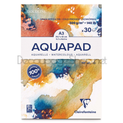 CLAIREFONTAINE СКИЦНИК AQUAPAD COLD PRESSED A3 300 ГР 30 Л